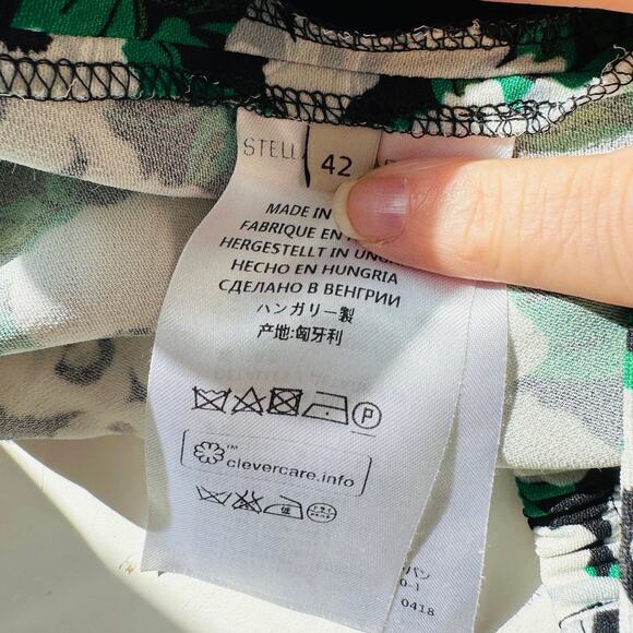 Stella McCartney White Black Green Floral Print Julia Flora Jogger Pants 42 - Picture 10 of 16